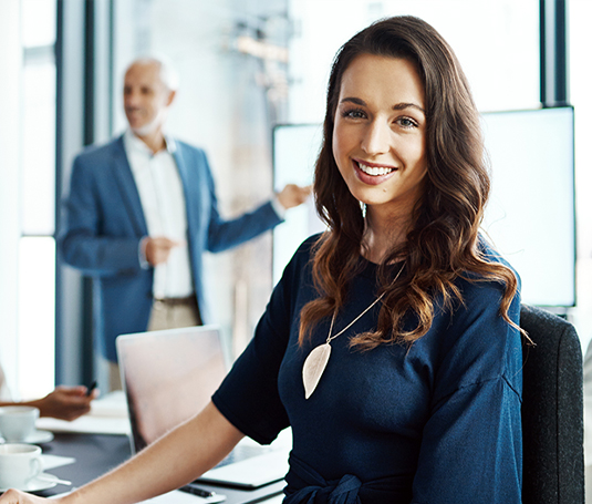 Young woman uses Doc Assembler, meeting management software to organise her minutes ad agendas in her local government meetings